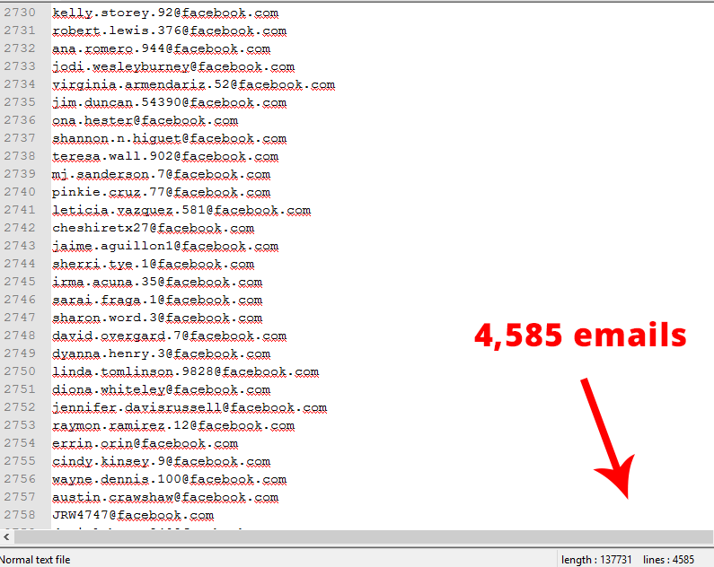 Provide 1.5 Million USA FacebookEmail list