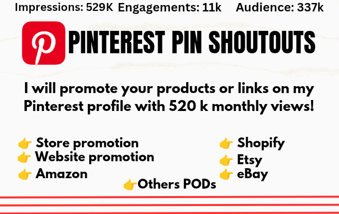 I will promote 10 link on my Pinterest