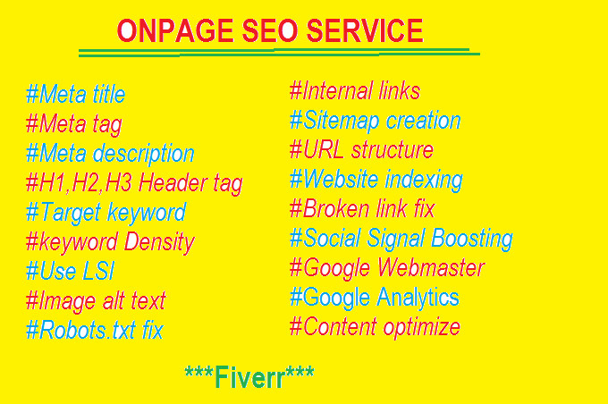 Do Professional full Onpage SEO For Google Rank