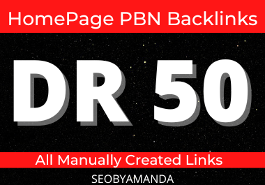 50 PBN Backlinks DR or DA 50 Plus Homepage and Dofollow Links