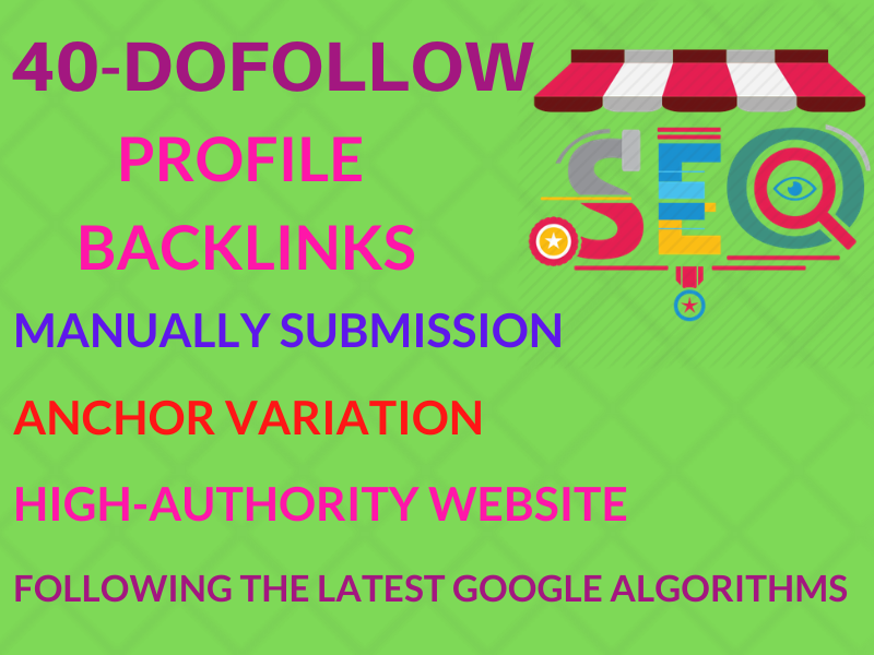 I will create 40 high authority DoFollow profile back...