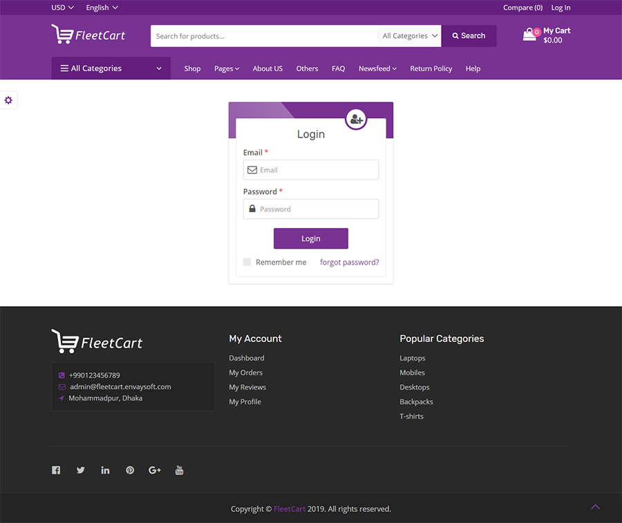 ecommerce website online store