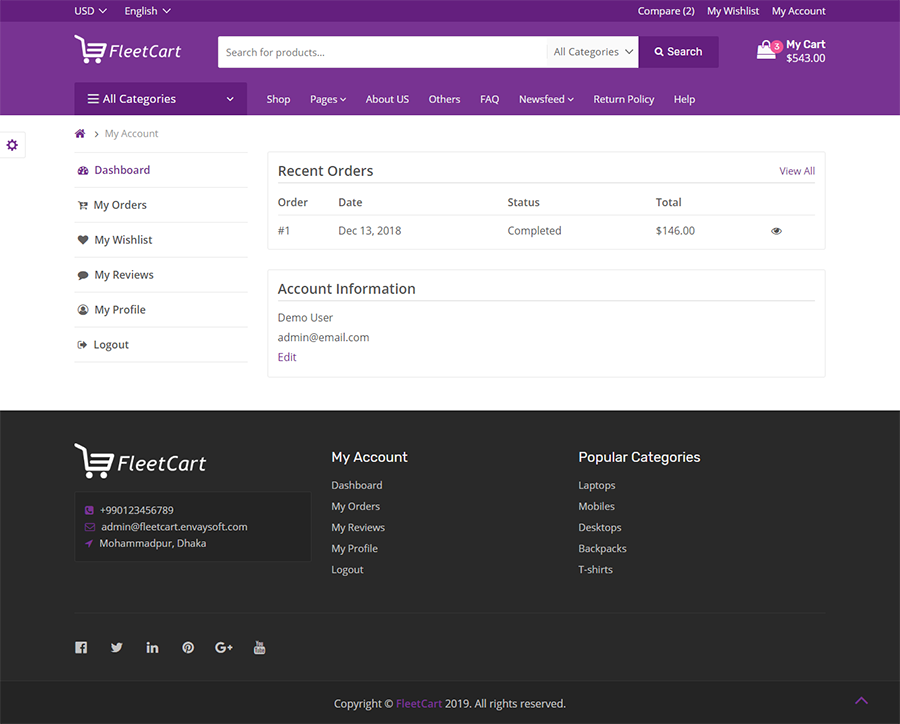 ecommerce website online store
