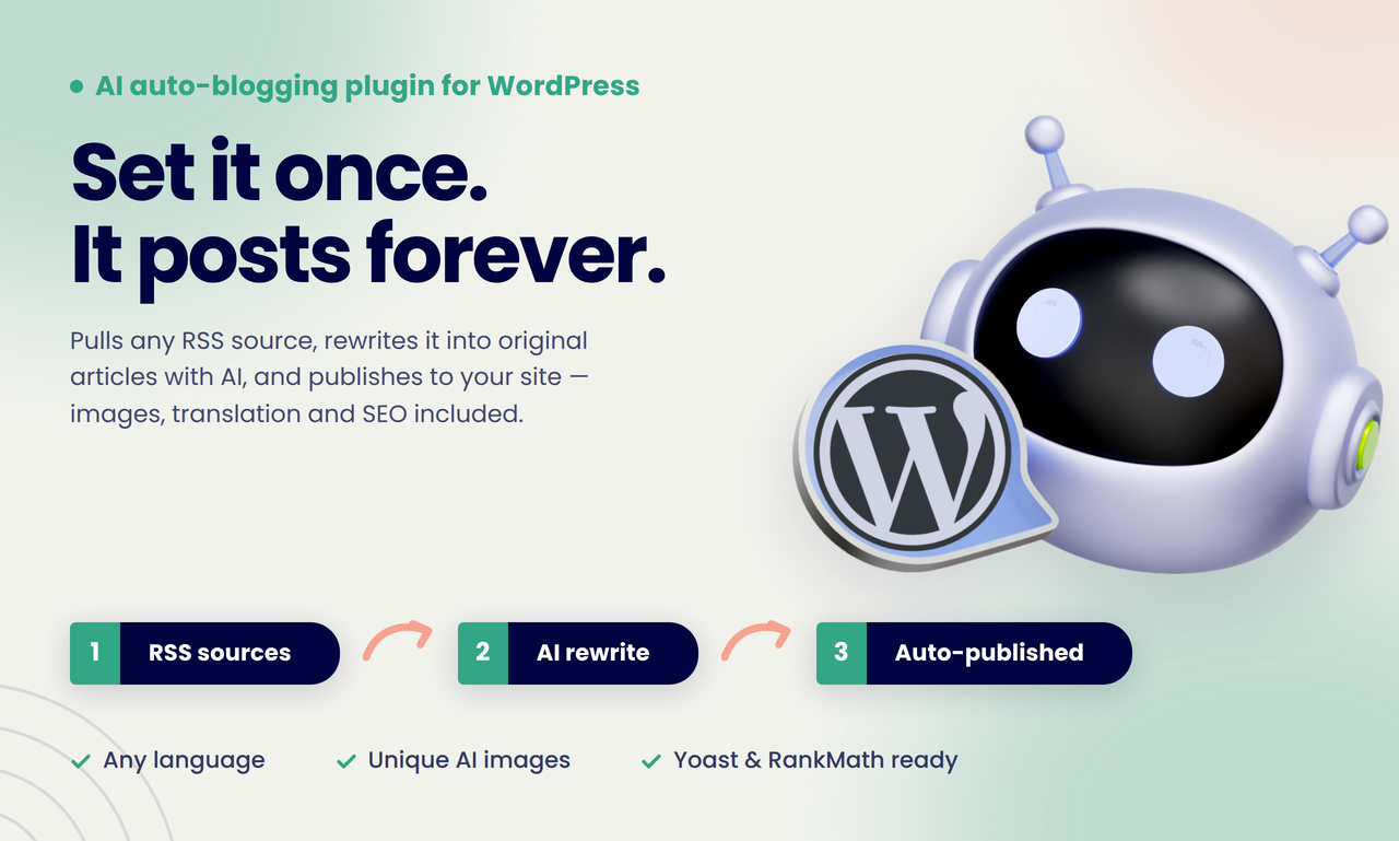 Automate your WordPress blog with AI Plugin that Autopost articles
