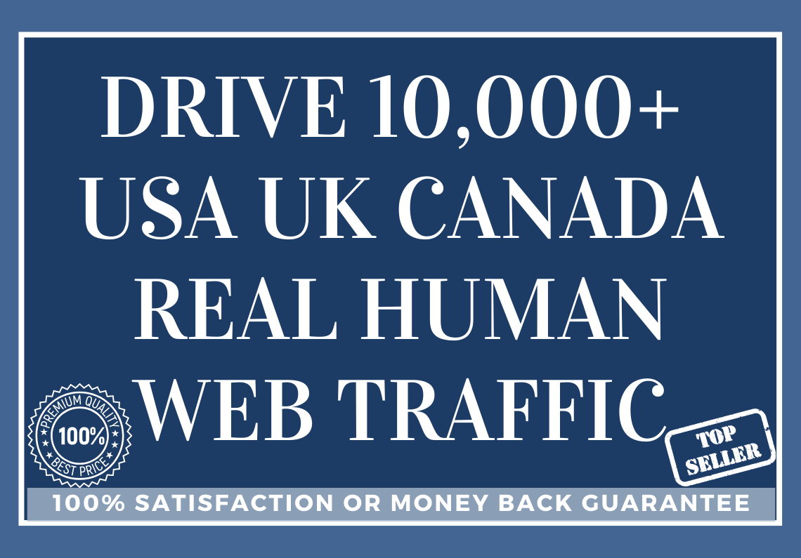 Drive 10,000+ USA UK CANADA Real Human Web Traffic