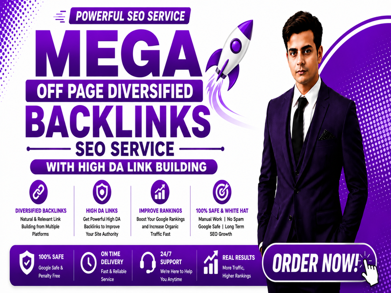 Mega off page diversified backlinks SEO service with high da link building