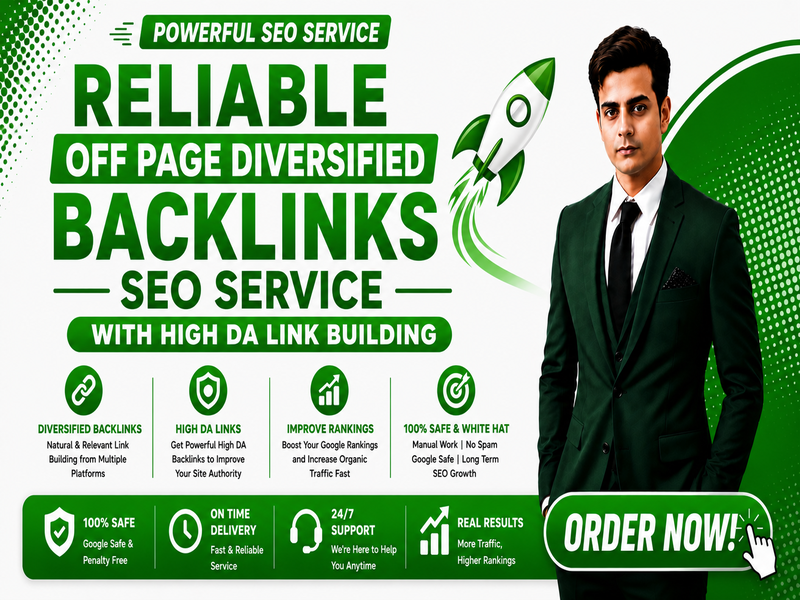 Reliable Off page diversified backlinks SEO service with high da link building