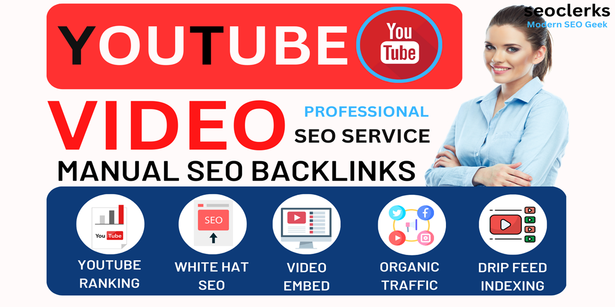 I will provide video ranking with off page seo backlinks