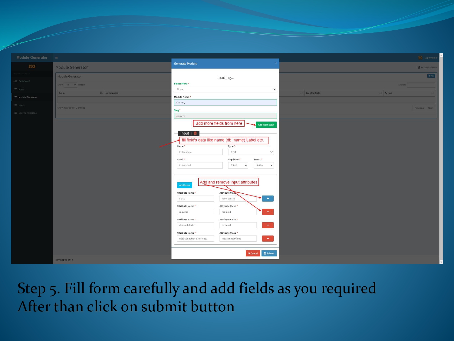 Module Generator (CRUD Generator)
