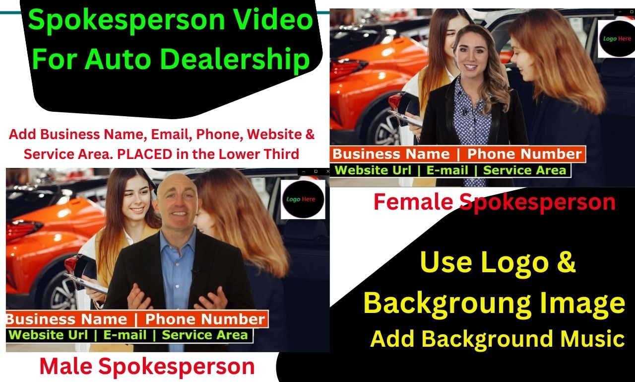 Provide Amazing Spokesperson Video for Auto Dealershi...
