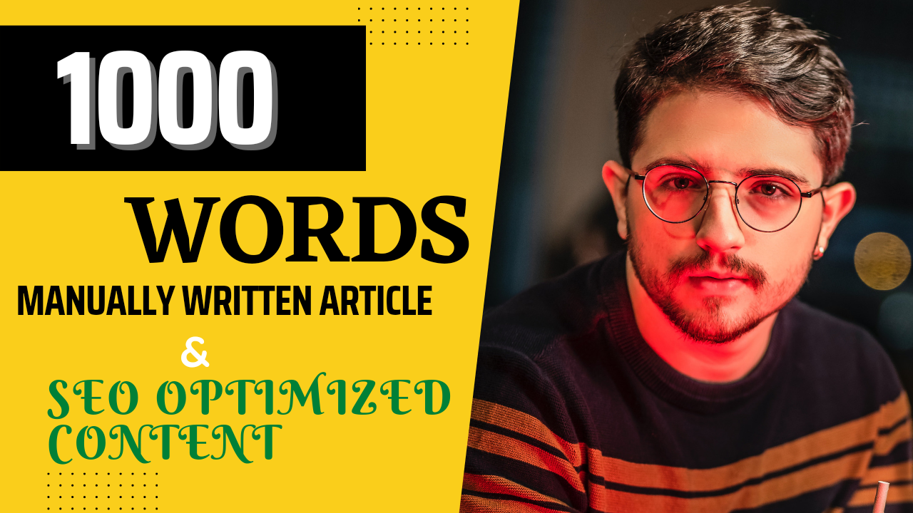 1000 words unique and manually written SEO optimized content 