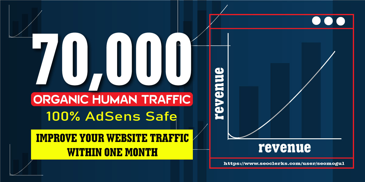 Improve your website revenue with tier 1 - 70k+ organic AdSense-safe Human Traffic