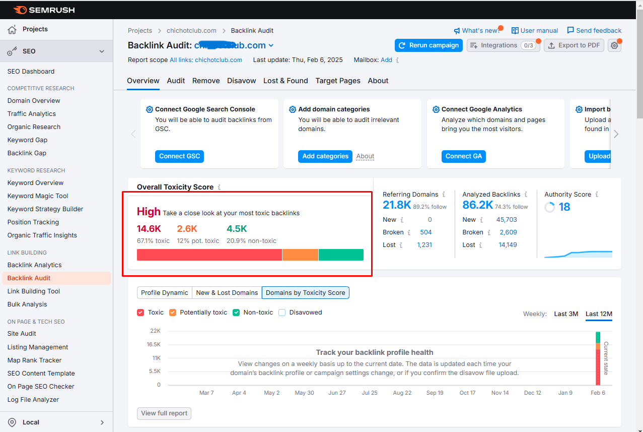 Remove all spam toxic bad backlinks
