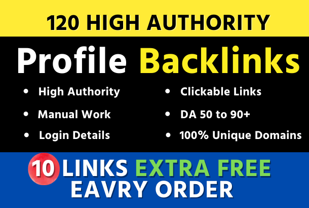 I Will Manually Do 120 Profile Backlinks From Unique HQ Sites