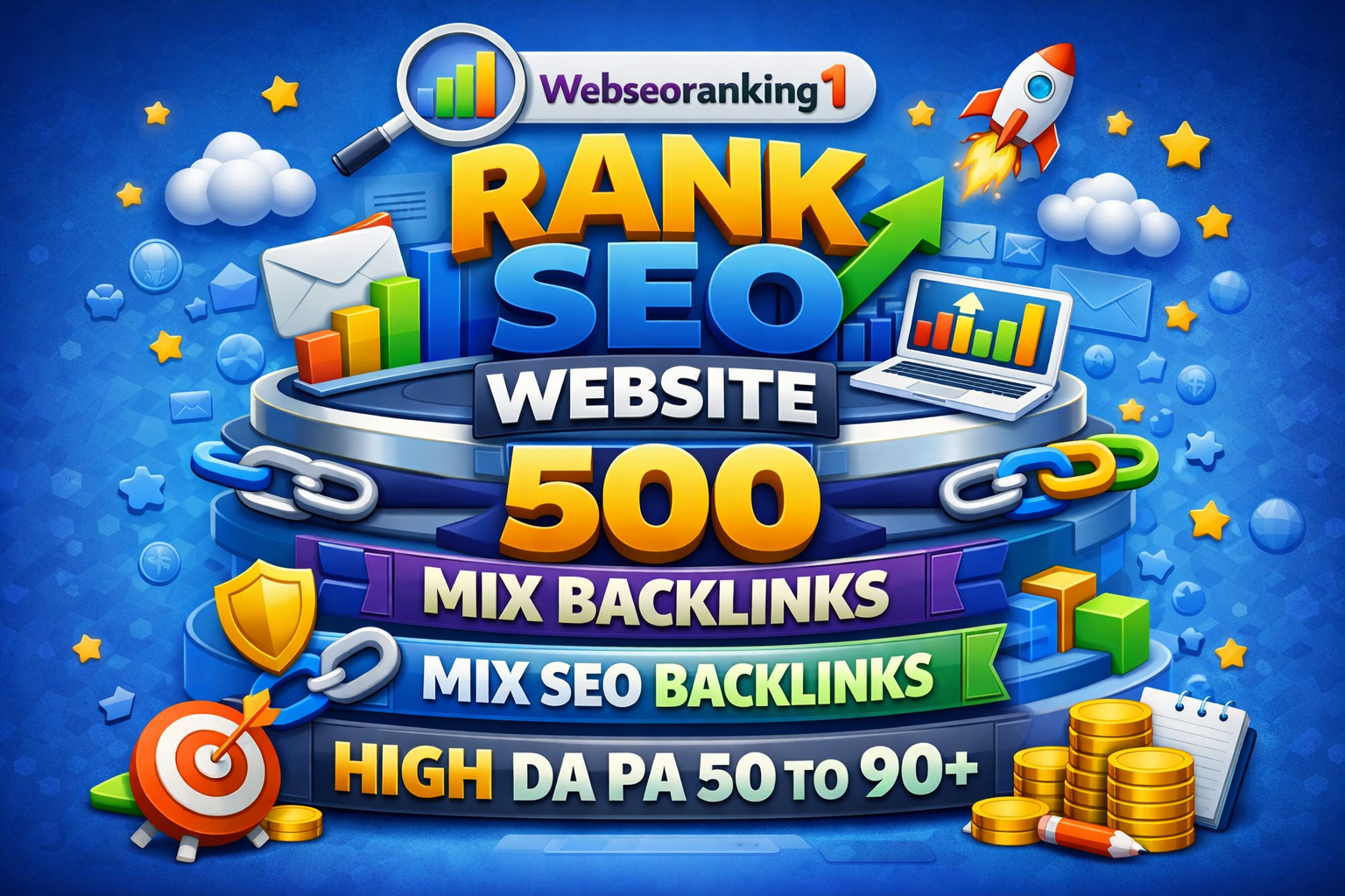Rank SEO Website 500 Mix Backlinks High Premium Sites HIgh DA PA 50 to 90+