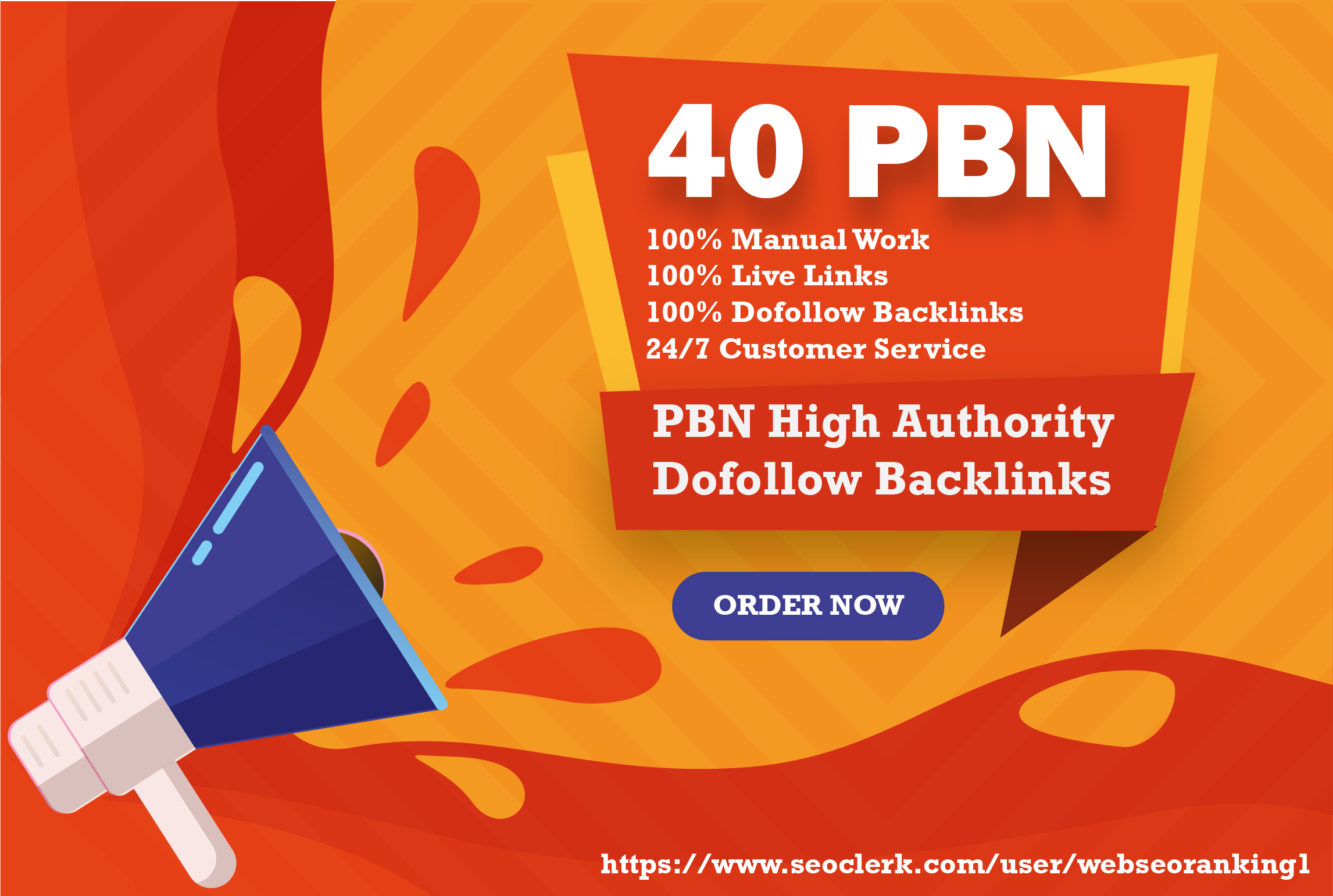 High Authority DA 50+ High Quality 40 PBN Unique Domains Contextual Backlinks 
