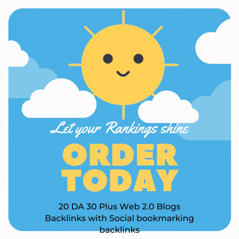 20 DA 30 Plus Web 2.0 Blogs Backlinks with Social bookmarking backlinks