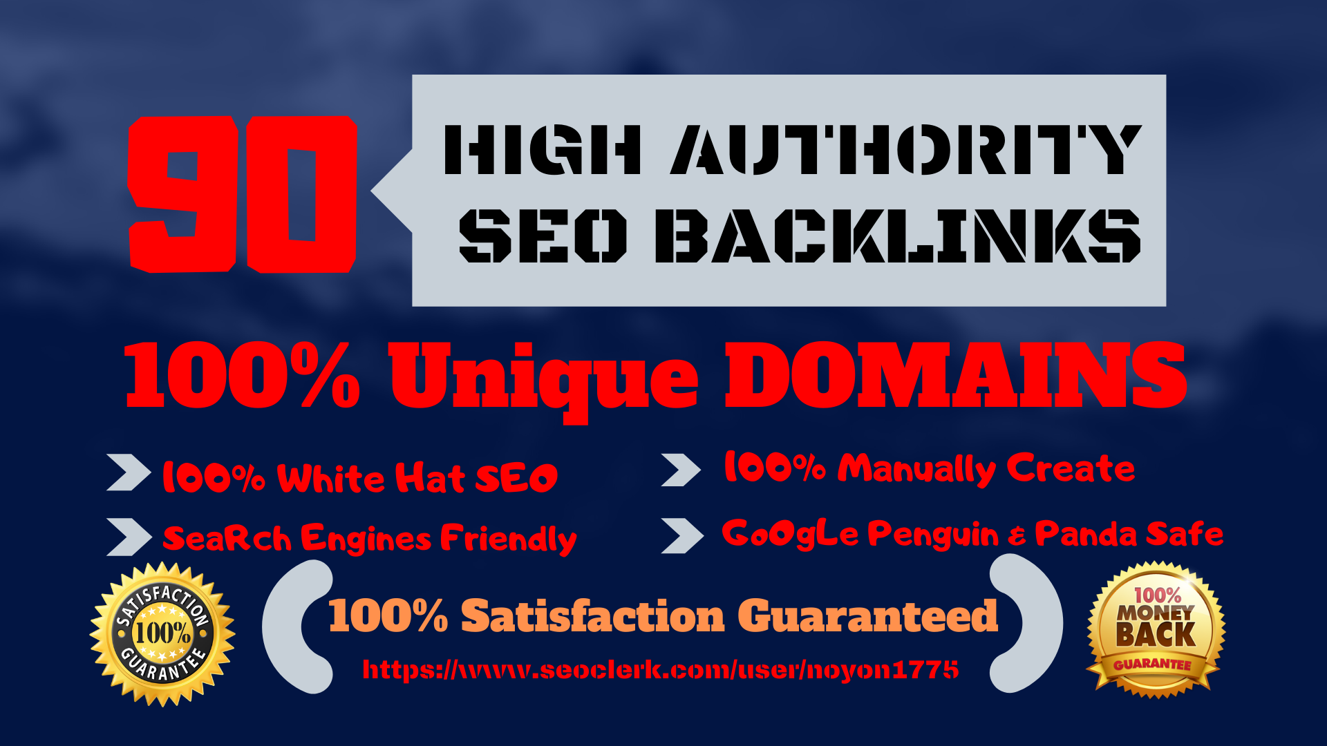 build 90 unique domains high quality whitehat SEO backlinks