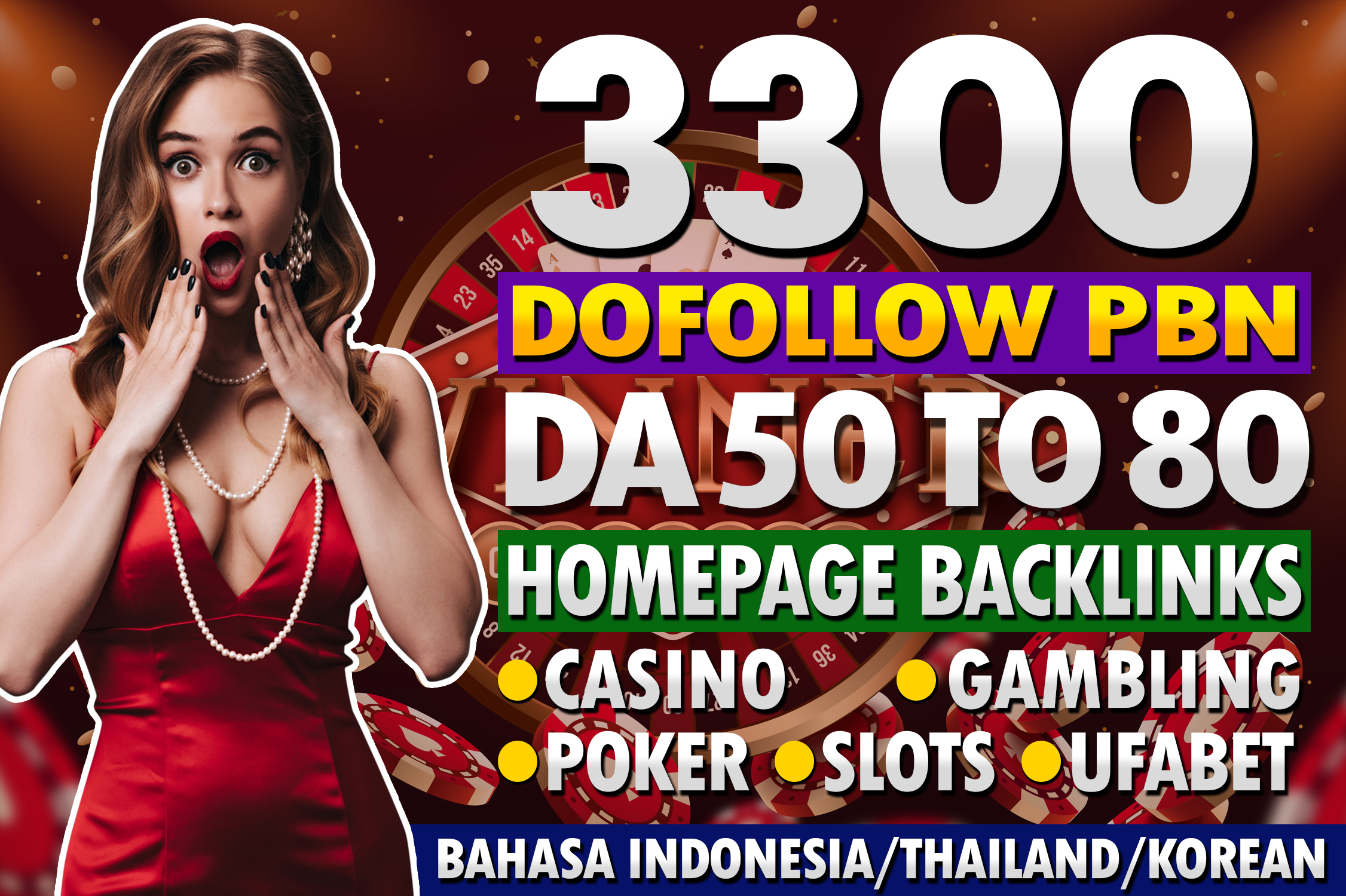 Manually Post 2100 PBN Plus 1200 Blogroll Sidebar DA 50+ Accept Casino Poker Judi slots Gambling 