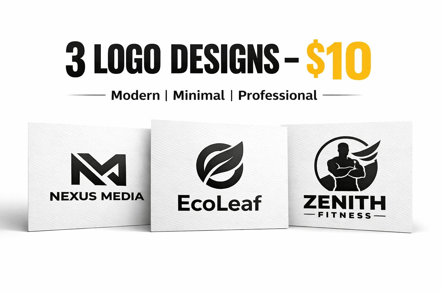 I will design 3 modern minimalist logo concepts for your brand in 24 hours