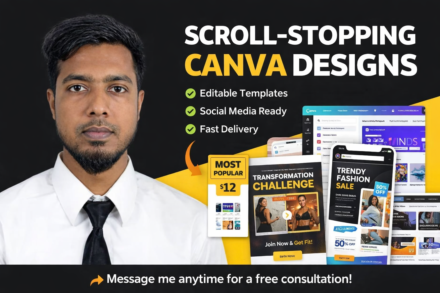 I will create eye-catching Canva templates for your brand