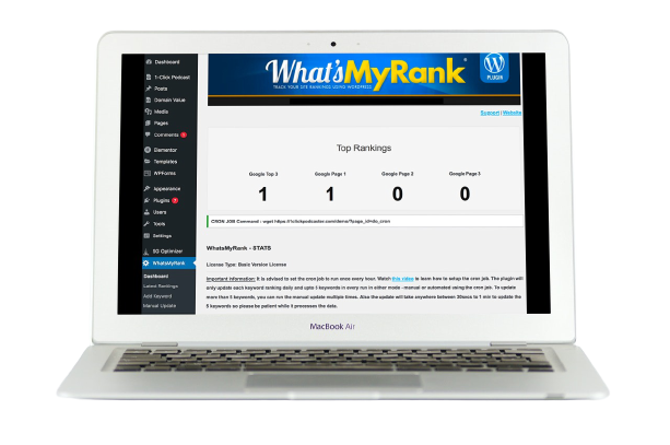 Track your Website Google Ranking Automatically Wordpress Plugin