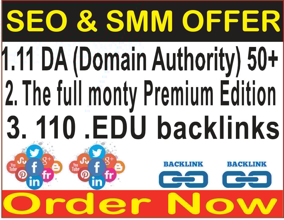 Powerful SEO-11 DA 50+ - 110 edu & The full monty Premium edition