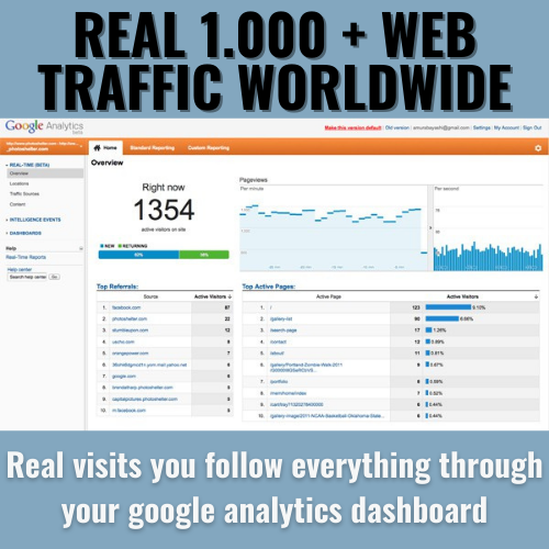Real 1.000 + Web Traffic WORLDWIDE Google Analytics click