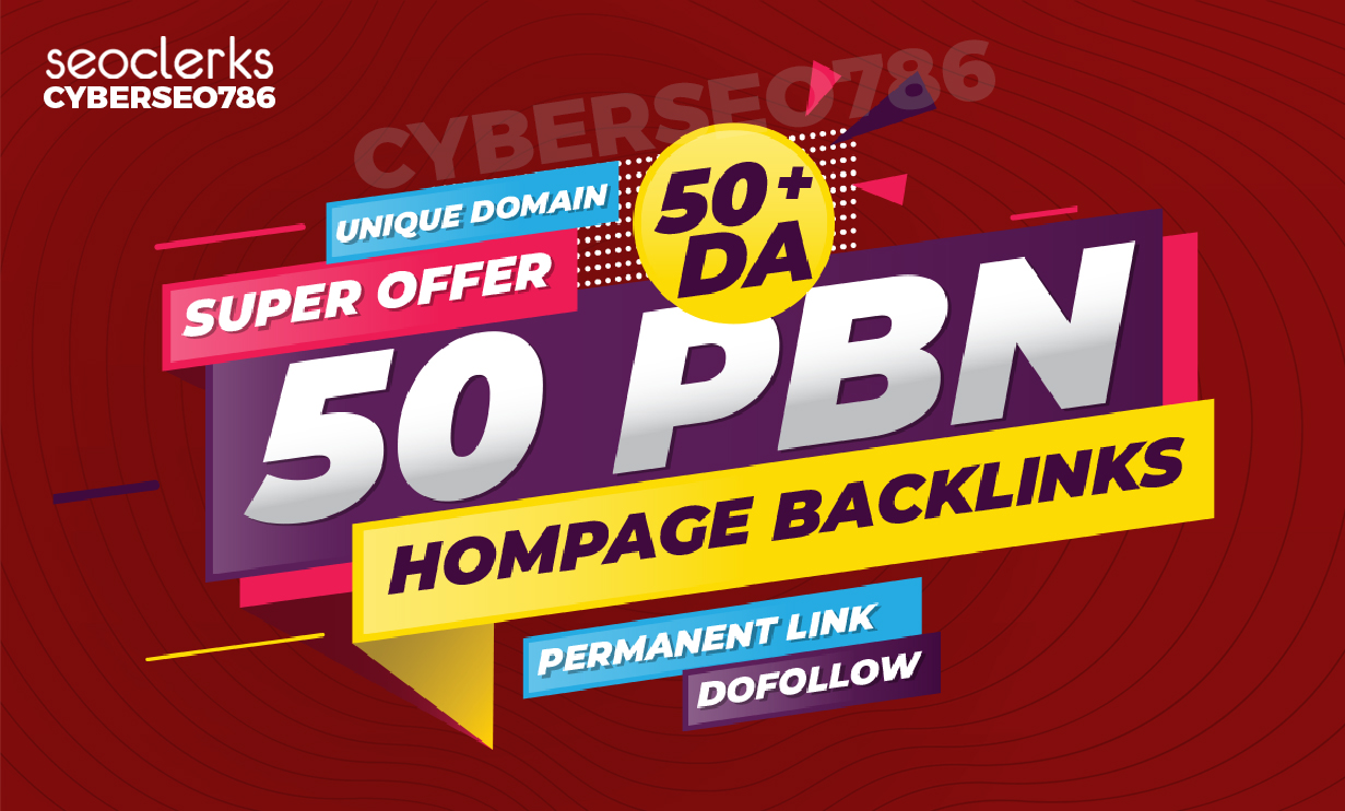 I will provide 50 Permanent Dofollow Homepage Backlinks with Unique IPS 