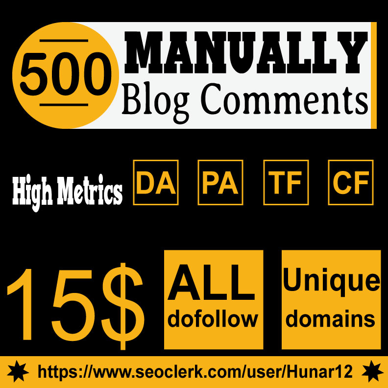 Do 500 HQ Blog Comment Dofollow Backlinks