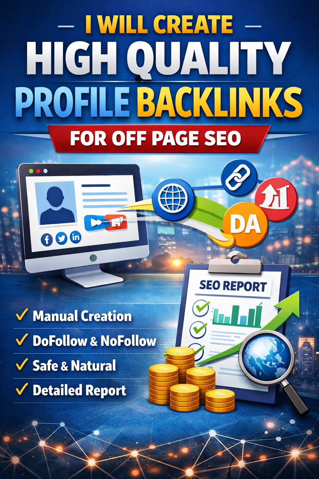 I will create high quality profile backlinks for off ...