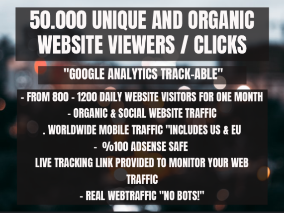 50.000 organic keyword targeted website trackable tra...