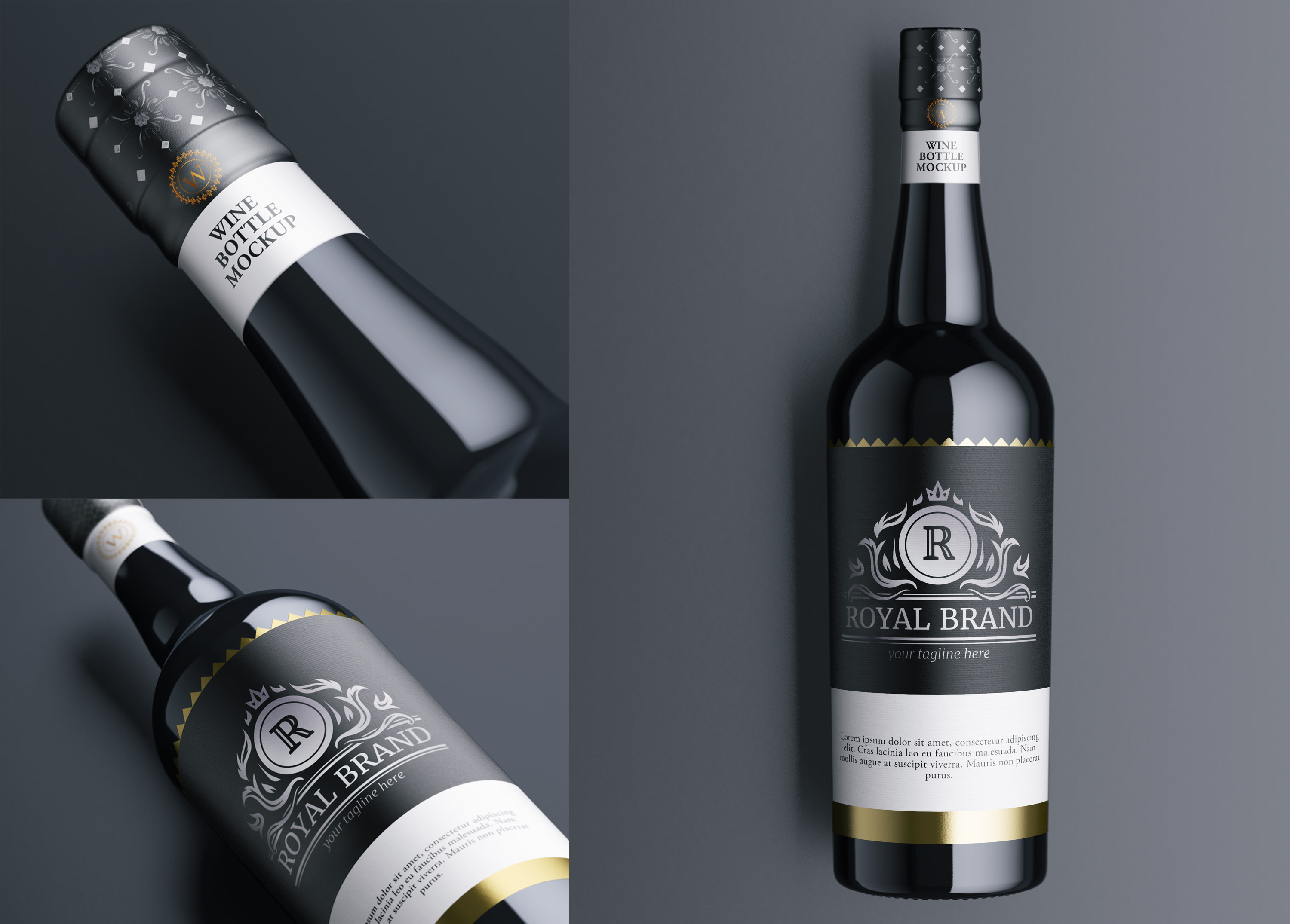 do realistic bottle 3d logo mockup