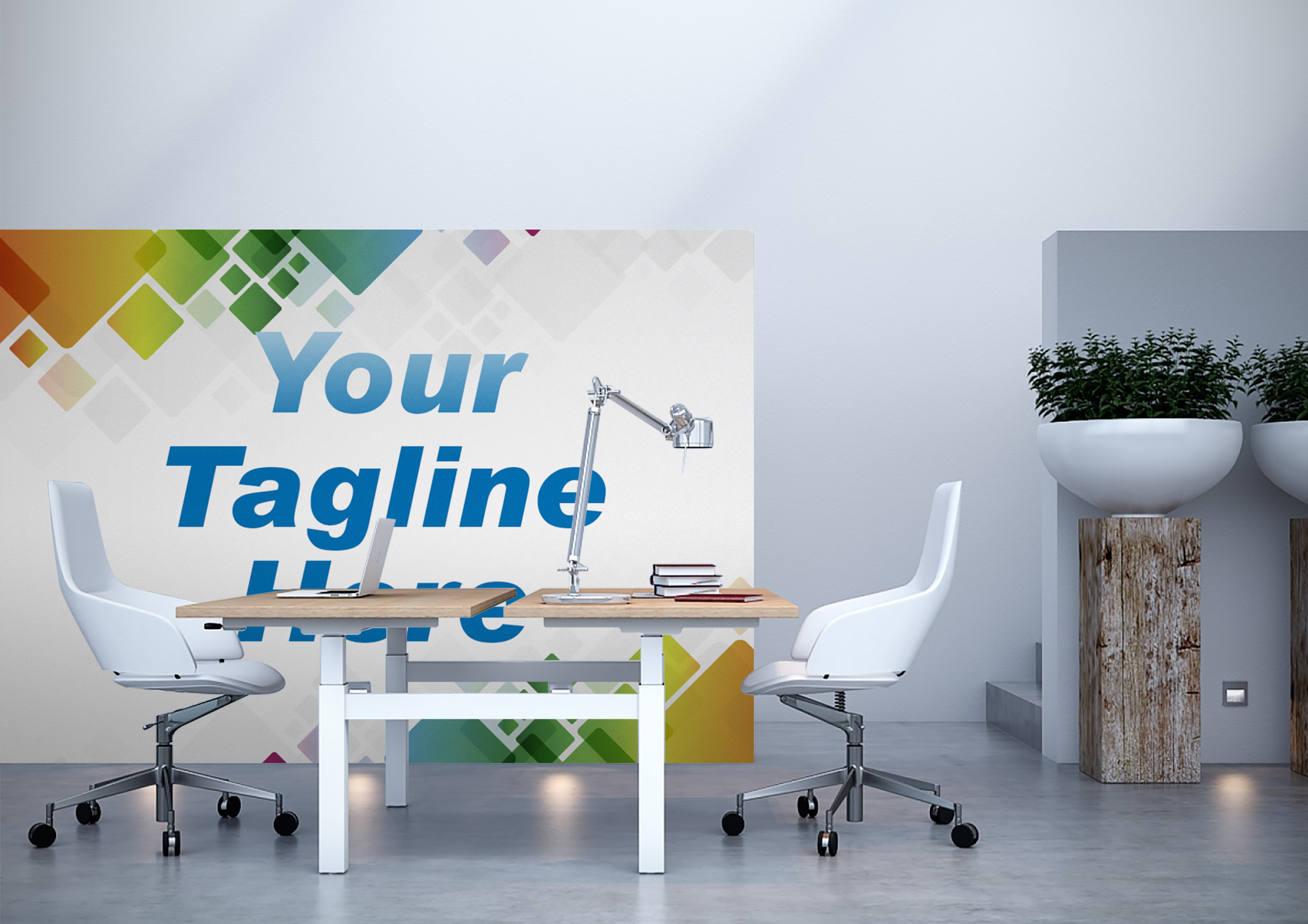 Display your logo or Message on walls mockups 4 designs