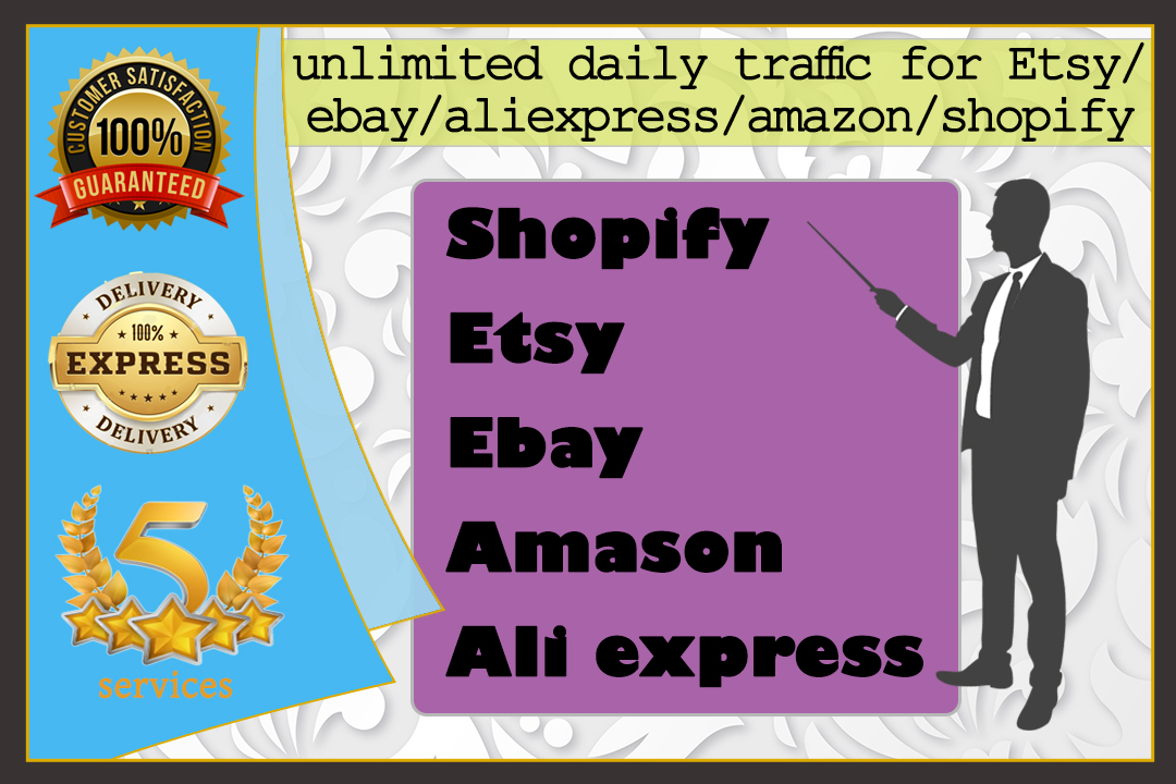 I will send unlimited real traffic to shopify amazon ebay etsy store