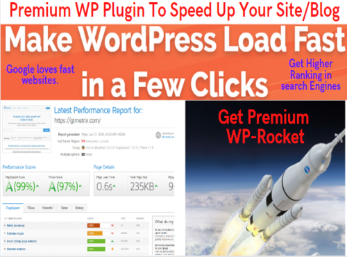 Get Premium WP Plugin to Speed Up Your Site or Blog -WP Rocket