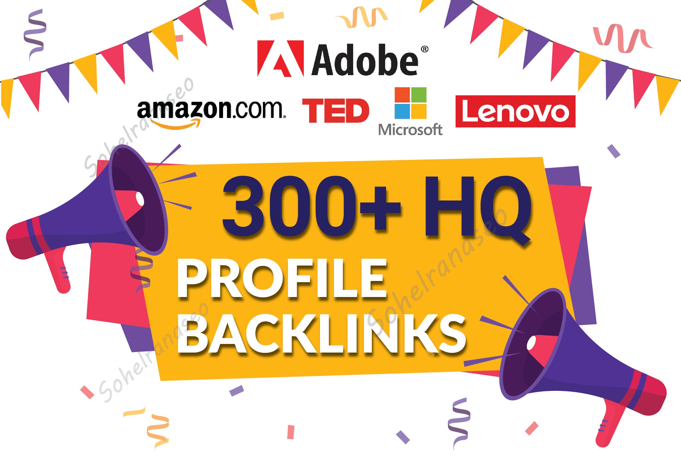 300 TOP BRAND High DA, PA, PR9, trust flow Profile Backlinks for website seo