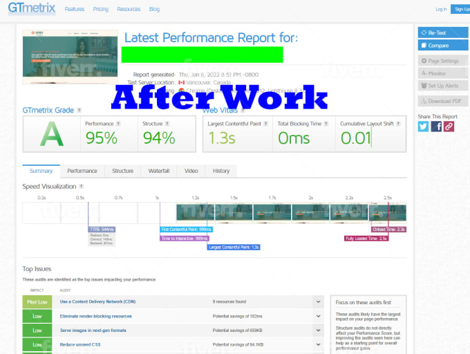 Do WordPress speed optimization with Gtmetrix