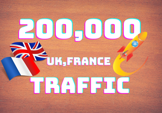 give you 200,000 UK, France Traffic your website safe...