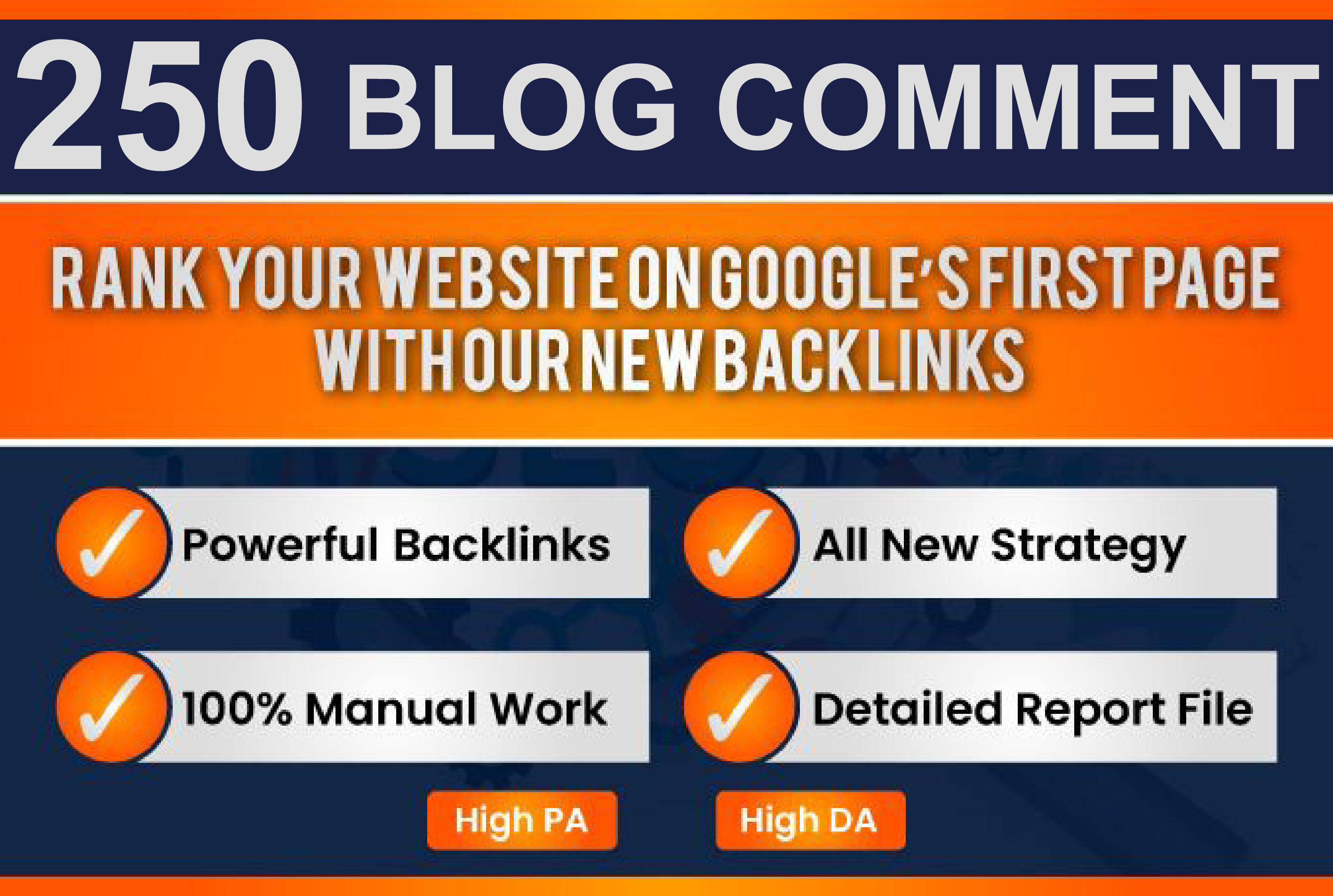 I will Build Manually 250 Seo Blog Comments Dofollow Link On High Da Pa