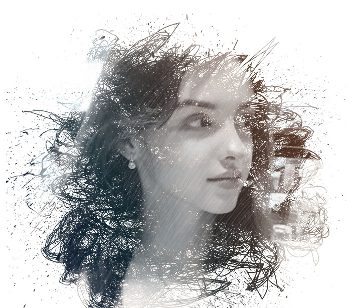 I will sketch drawing on one half body picture 