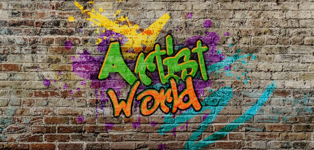 I will write your 2 graffiti text words on the wall