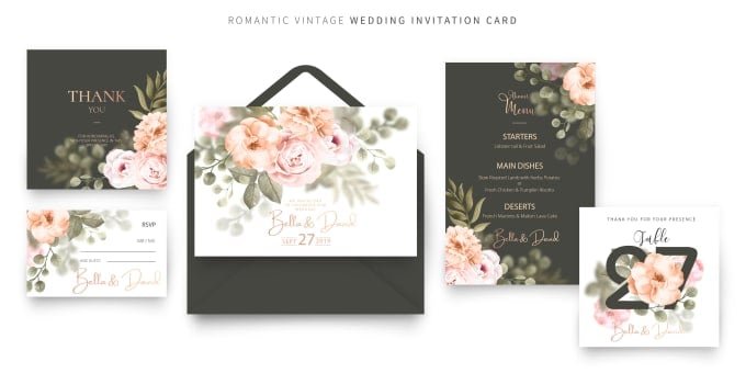 I will design a wedding card or invitation card for any event