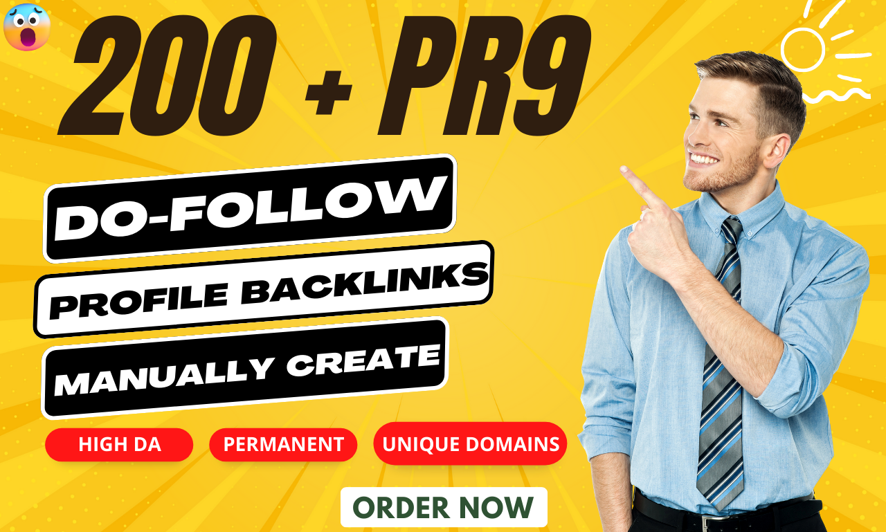 I will Create Manually PR9 200 High Authority Profile Backlinks