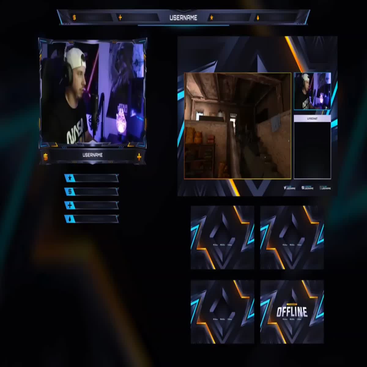 I will design ultimate animated twitch overlay, panels, screens, alerts, etc