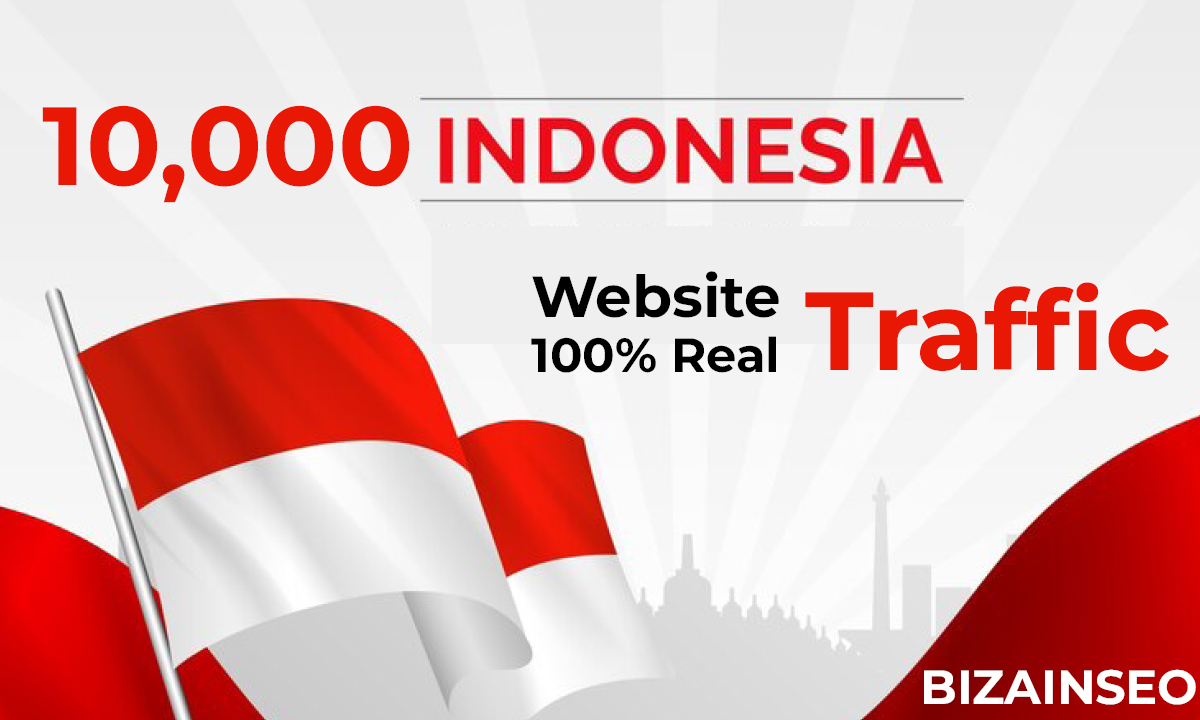 TOP OFFER-Traffic to your website from 10,000 Indonesia TARGETED Organic 100% Website Visitors