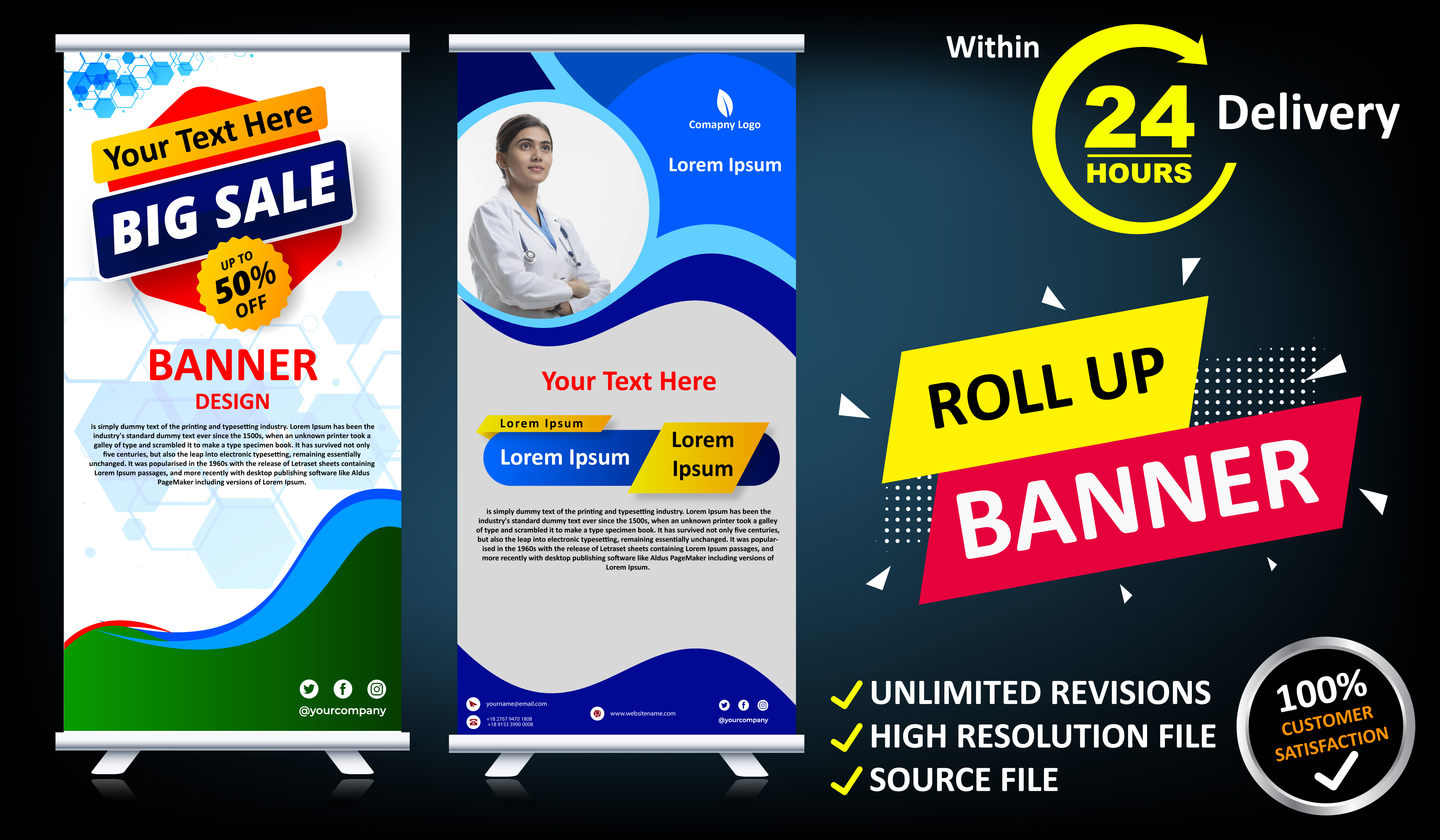 Design Any Banner, Cover, Billboard or Roll up Within 24 Hours