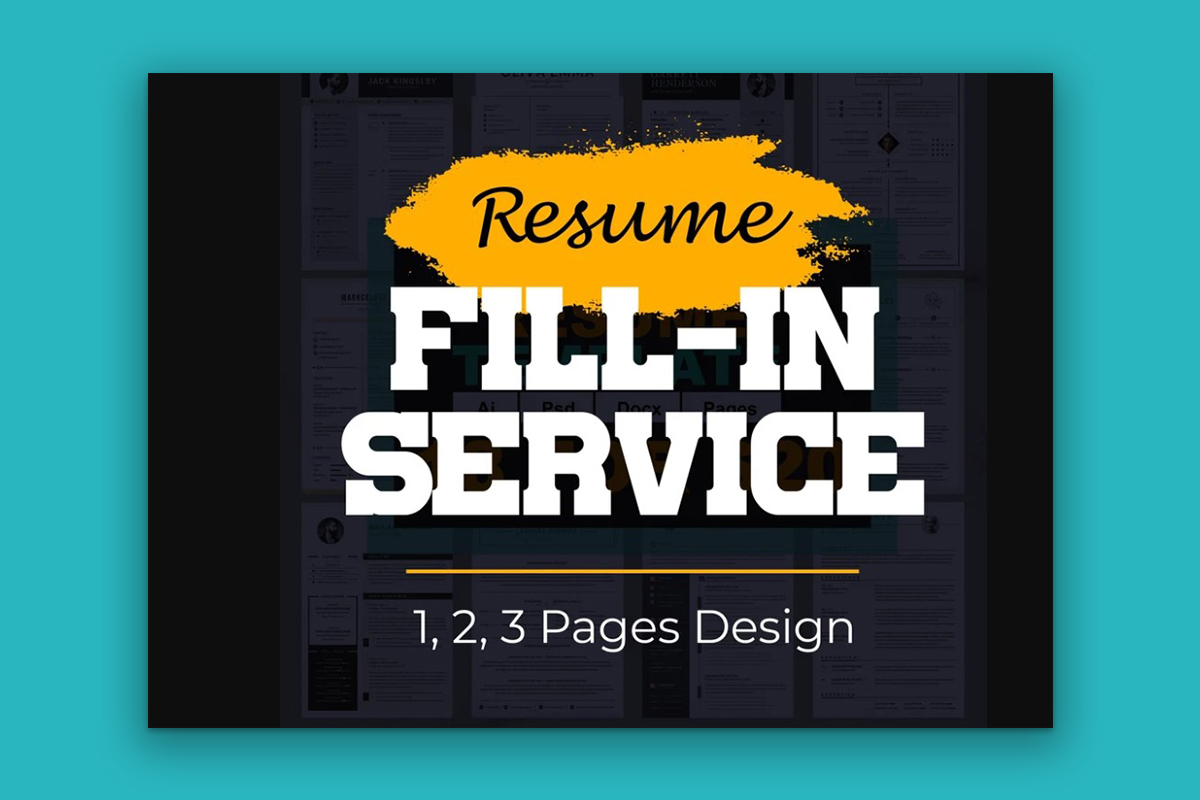 Resume Fill-In 2-3 Page & Free Resume Template, Cover Letter, References | CV Fill-In Resume Service