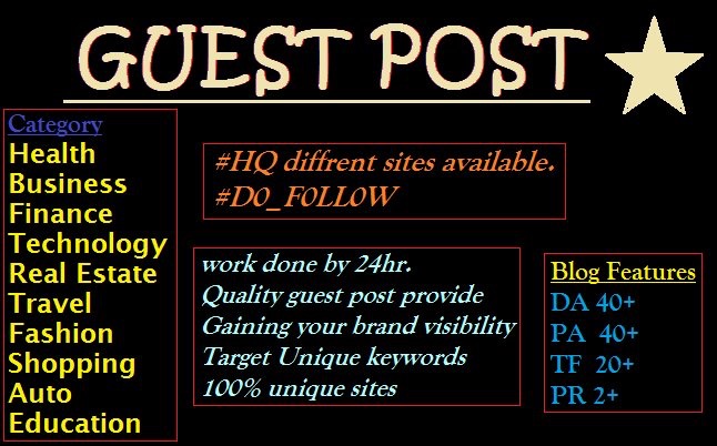  Guest Post On Health Sites Da31+