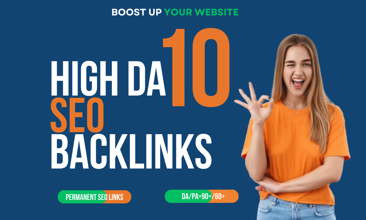 I will make 10 High Authority DA PA SEO link building white hat Pr9 Backlinks SEO service